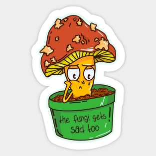 Sad Fungi Sticker